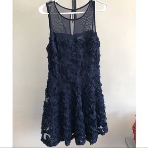 NY & Co Navy blue flower dress